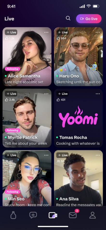 The Live tab